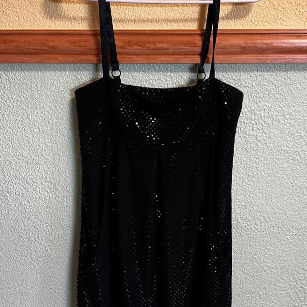 Vintage Eyeshadow Women's Black Sequin Black Dress